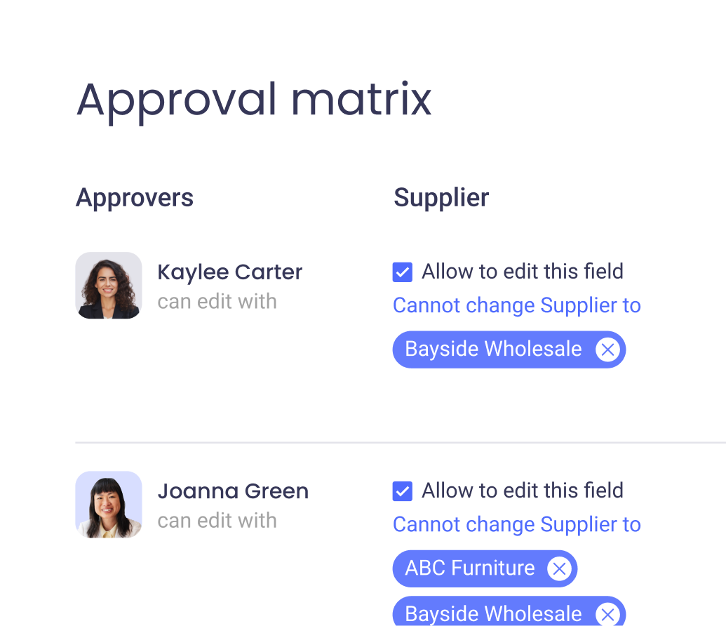 Editing on approval